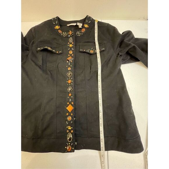 Laura Ashley women’s medium black jean jacket - Picture 4 of 6